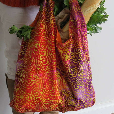 Market Bag, Tote, Carry All - Tie Dye Effect - Reversible