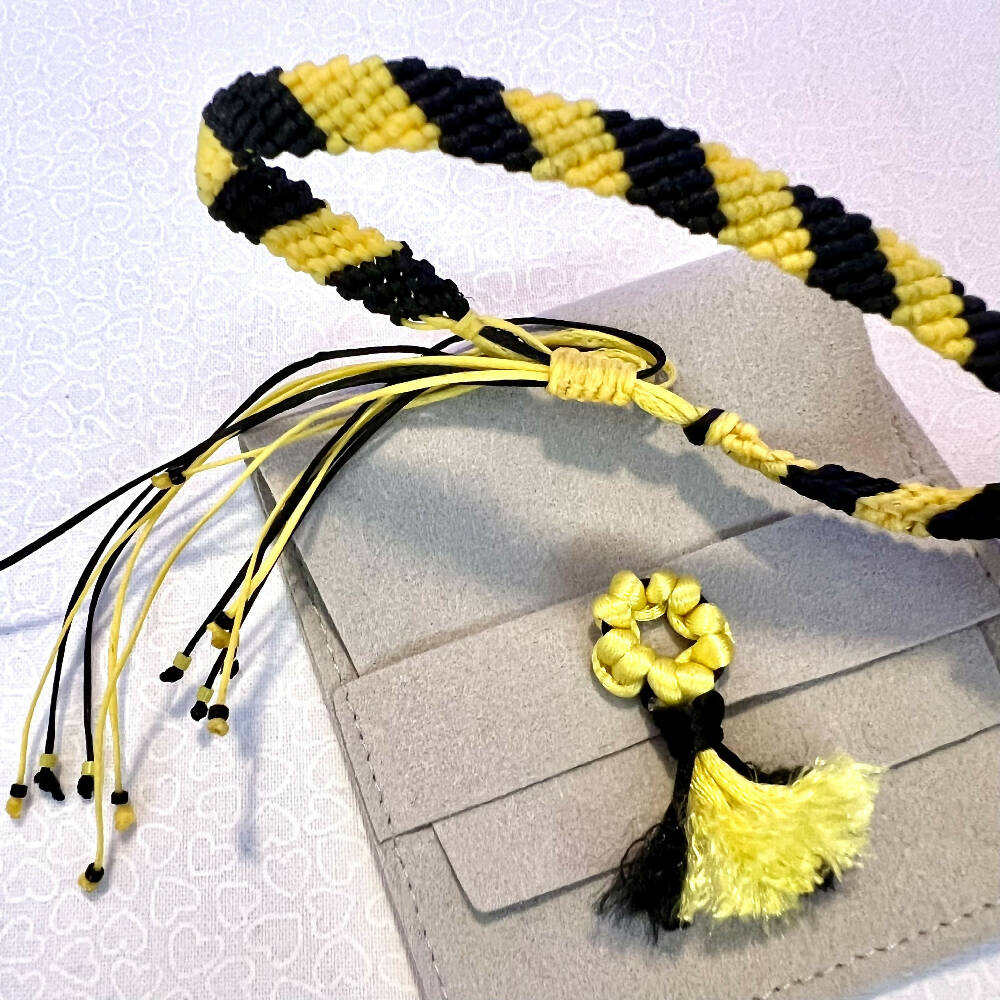Macrame Stripes Bracelet - Free Microfiber Pouch Macrame Flower