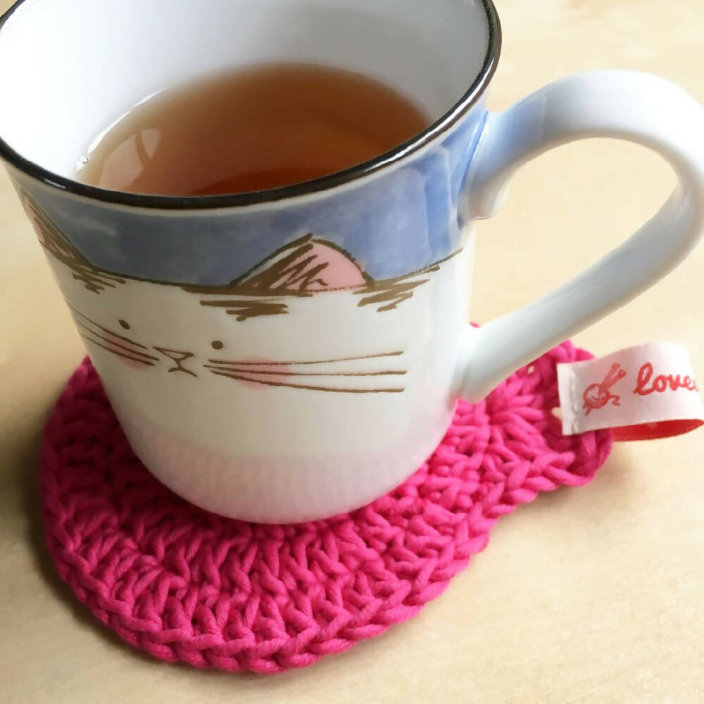 Crochet Cotton Cat Coasters