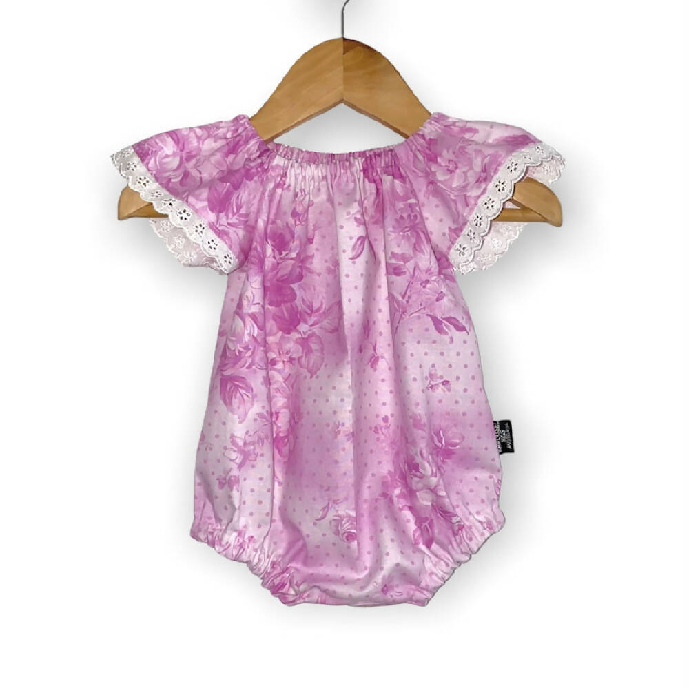 SIZE 000 (0-3mths) Pretty in Pink Seaside Romper - CLEARANCE