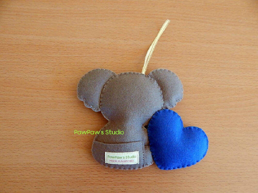 Koala Tooth Fairy Pillow-Ornament-Home Decor-Australia Flag-Heart