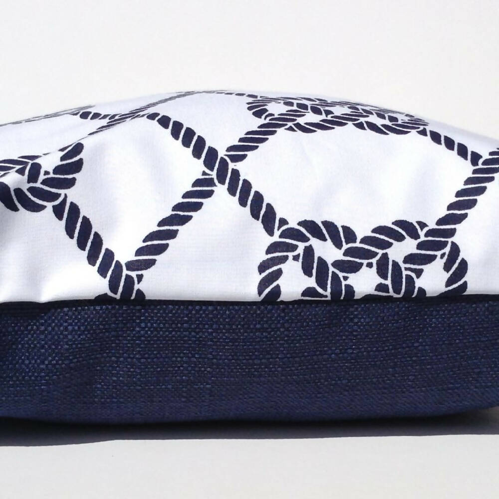 Blue and white cushion cover. Coastal Design