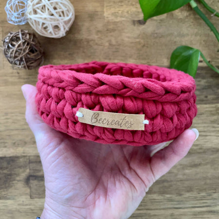 Crochet handmade basket - Red Mini