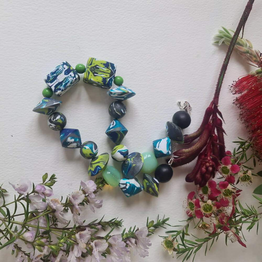 Ocean Forest Beaded Necklace
