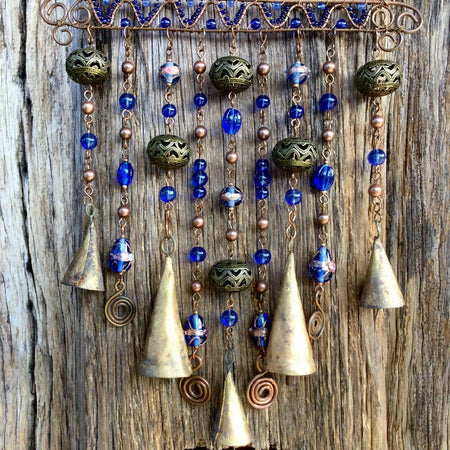 Windchime/Recycled-Metal-Bells/Glass-Beads/Outdoor-Decor