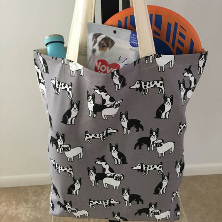 Tote Bag Groceries Shopping Market Dog Prints Gift
