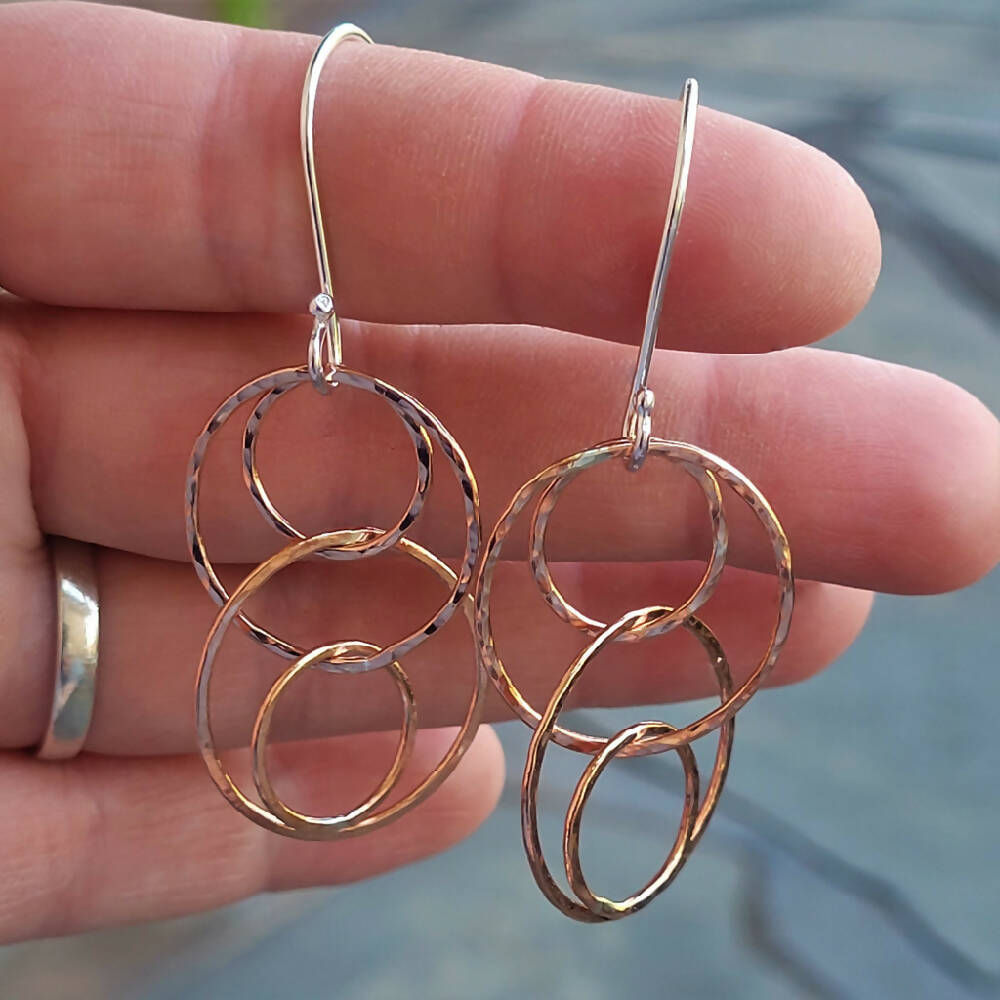 Hammered Copper Hoops M3