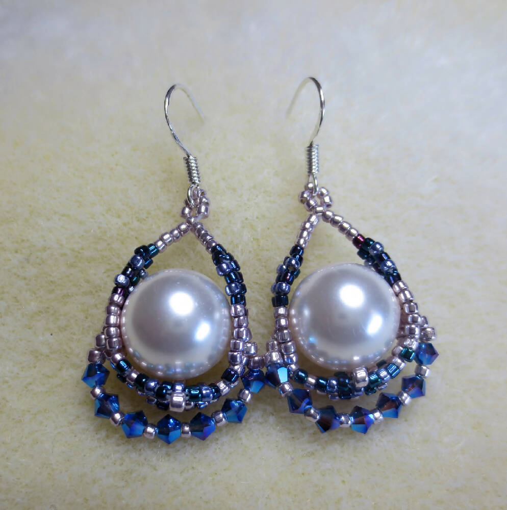 Swarovski Pearl and Crystal Earrings