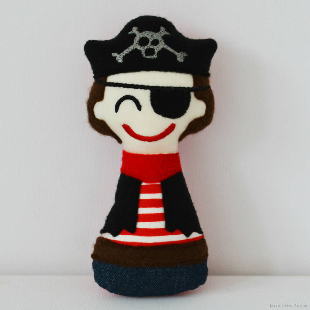 Pirate Rattle Toy Handmade Gift