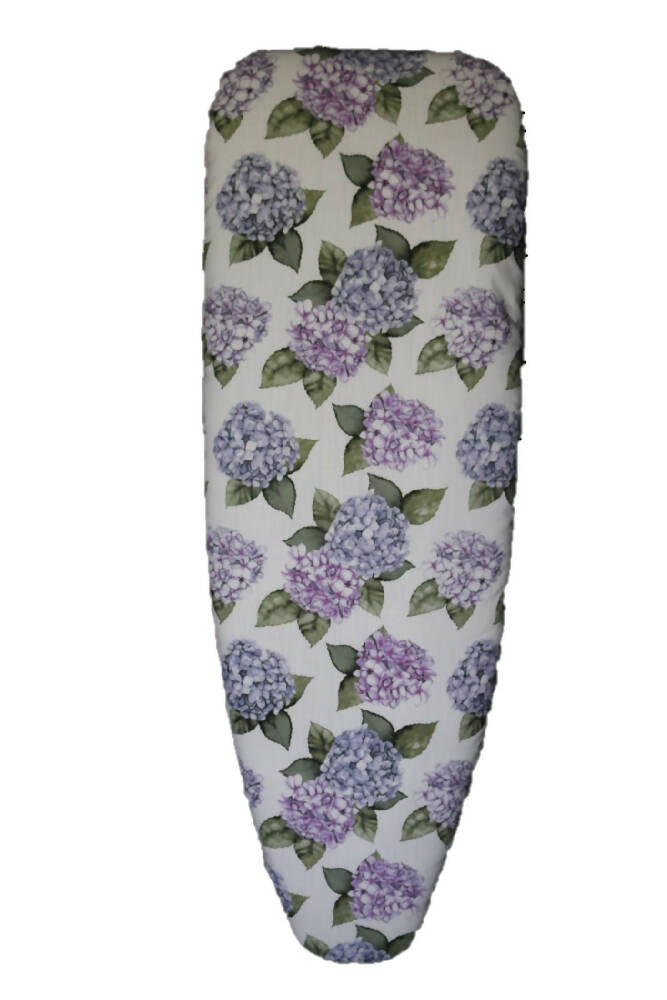 Ironing board cover- White Hydrangea- padded- double sided-fits table top ironing board 84-91 cm