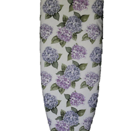 Ironing board cover- White Hydrangea- padded- double sided-fits table top ironing board 84-91 cm