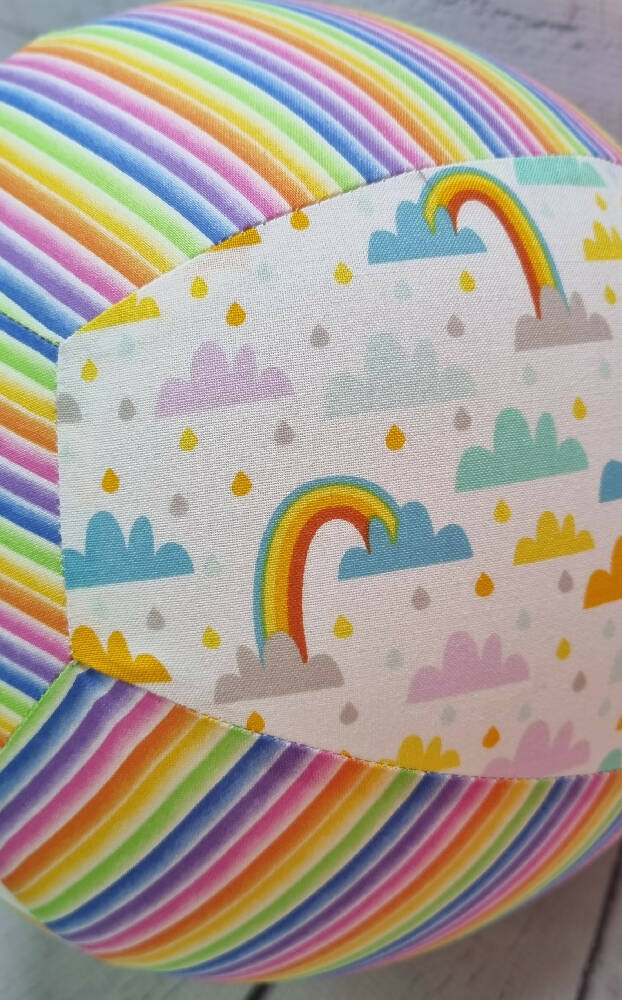 Balloon Ball: Rain & Rainbows with Rainbow Stripes: Two tone style