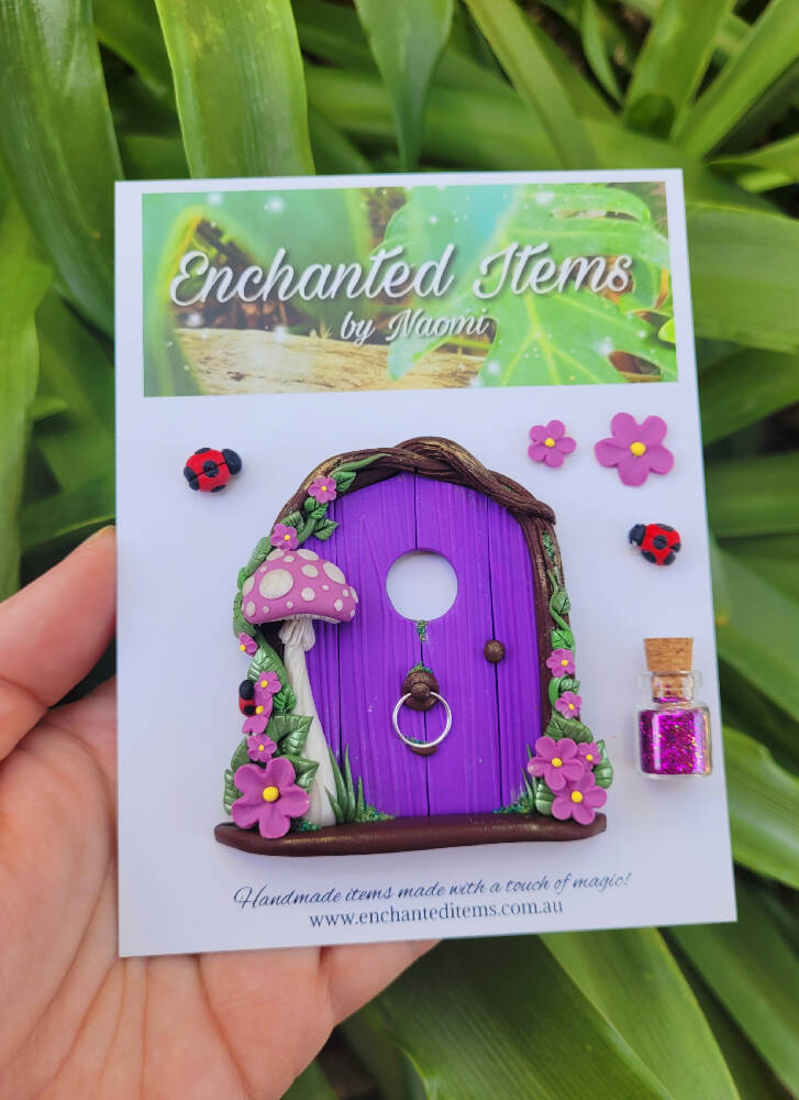 Purple Woodland mini Fairy Door