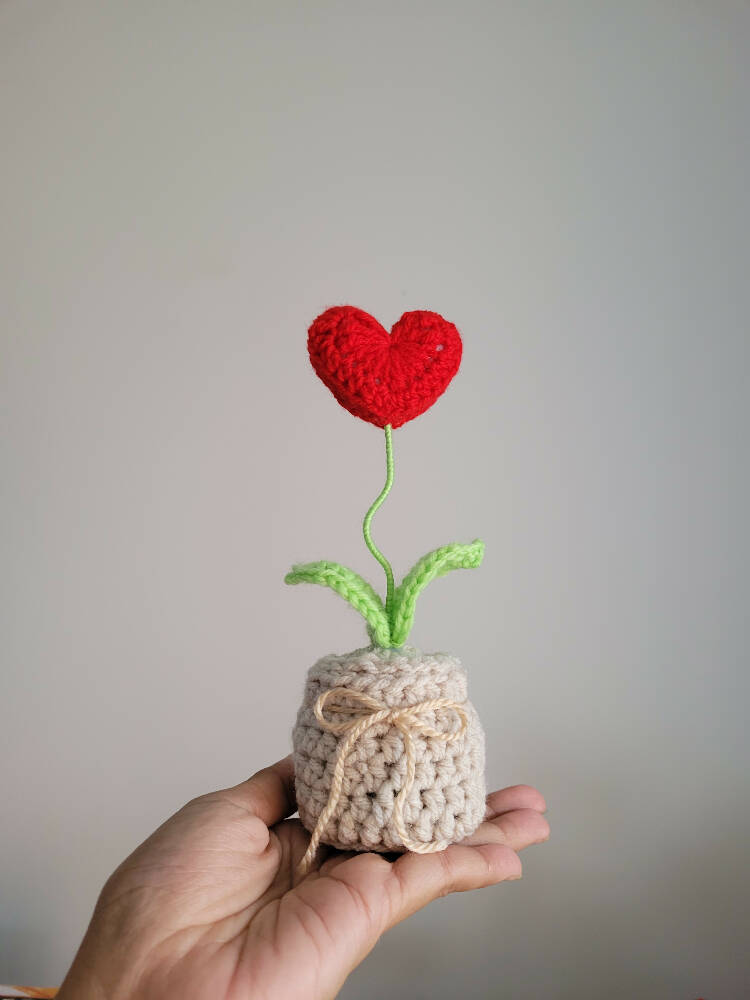 RED Heart in a Pot Paper Weight