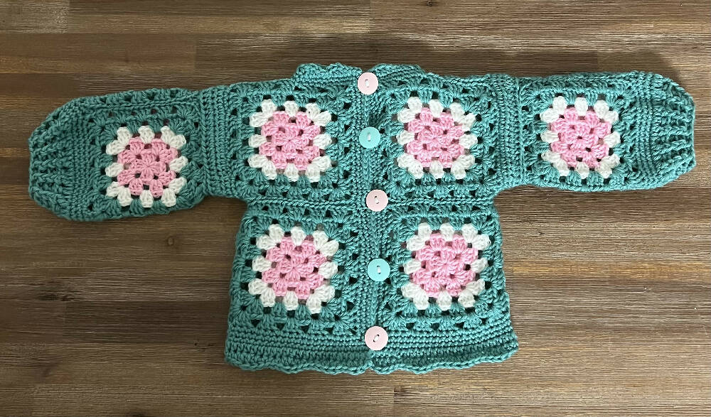 Crochet Granny Square Baby’s Cardigan