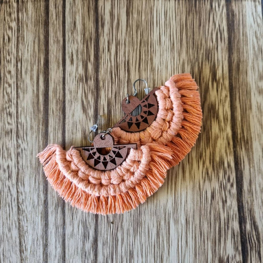 Macrame Fan Earrings
