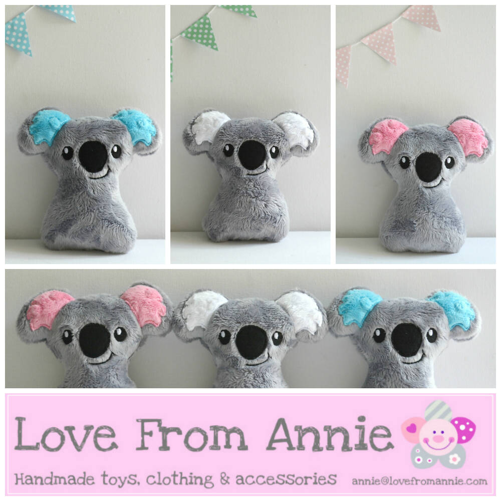 Baby Koala Rattle Grey and White