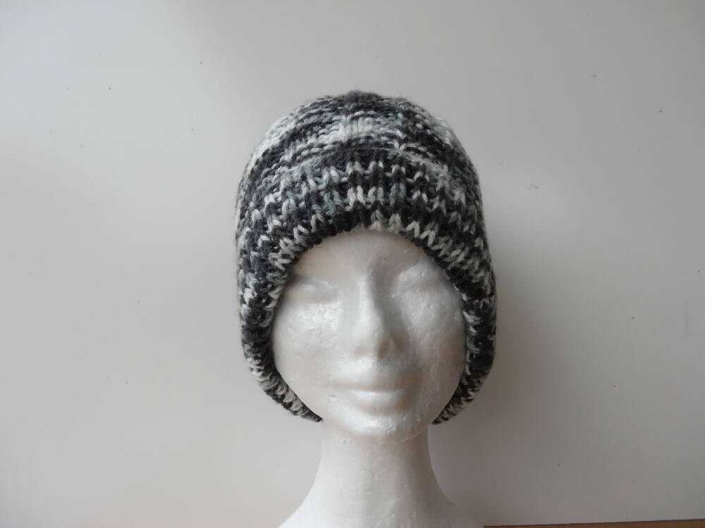 Black/Grey/White beanie