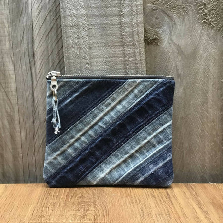 Upcycled denim purse – Diagonal Stripes