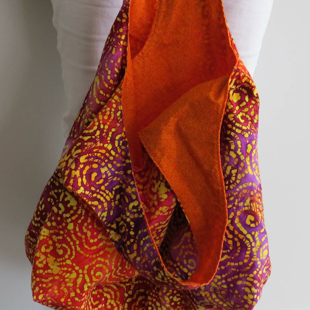 Market Bag, Tote, Carry All - Tie Dye Effect - Reversible