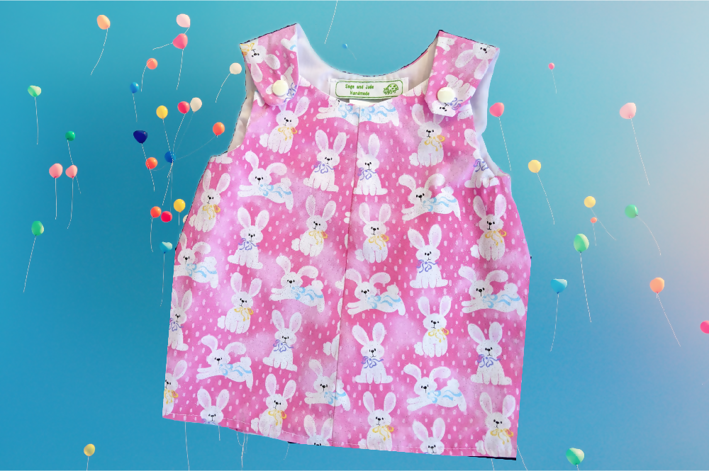 Pink and White Bunny Pinafore Front_InPixio_InPixio_N_InPixio_BX