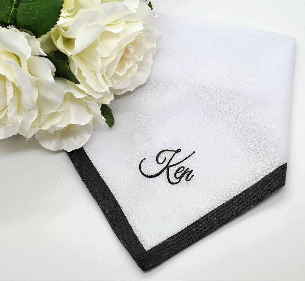 Man's Personalised Wedding or Anniversary Handkerchief