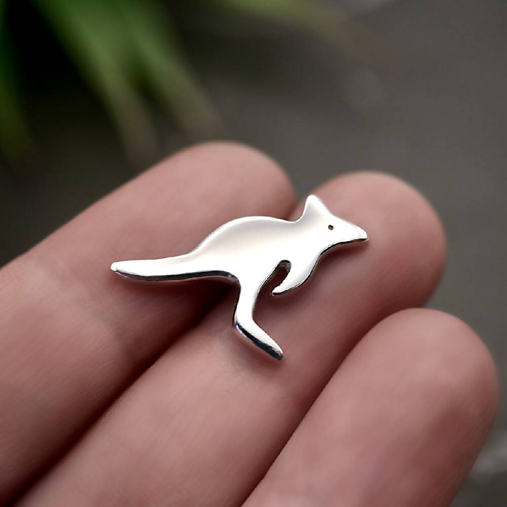 Joey Pin- Handmade Sterling Silver Kangaroo Brooch