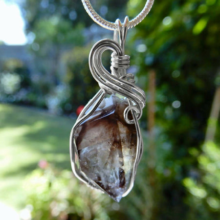 Mooralla Smoky Quartz Sterling wire wrapped crystal pendant
