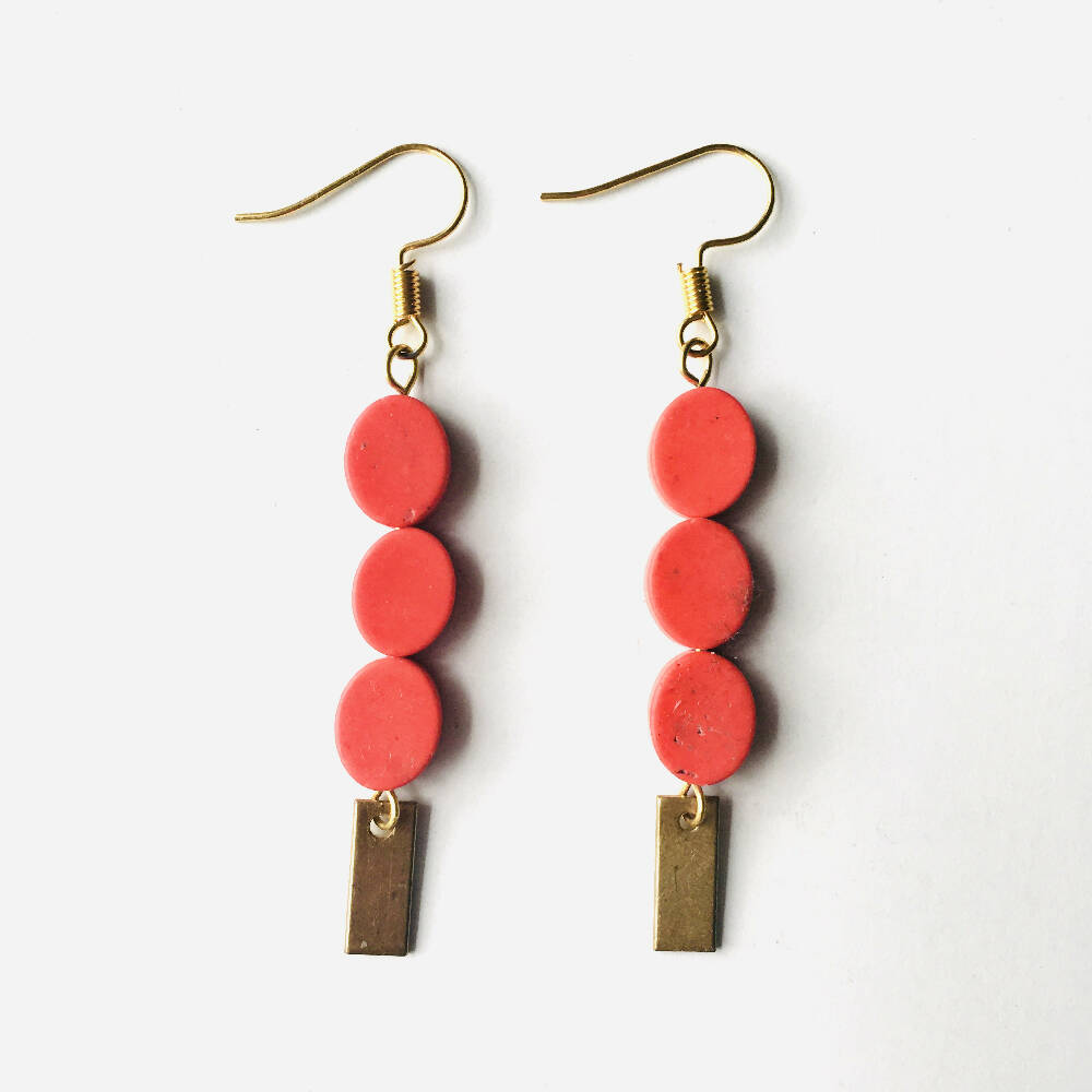 abacus designs red earrings