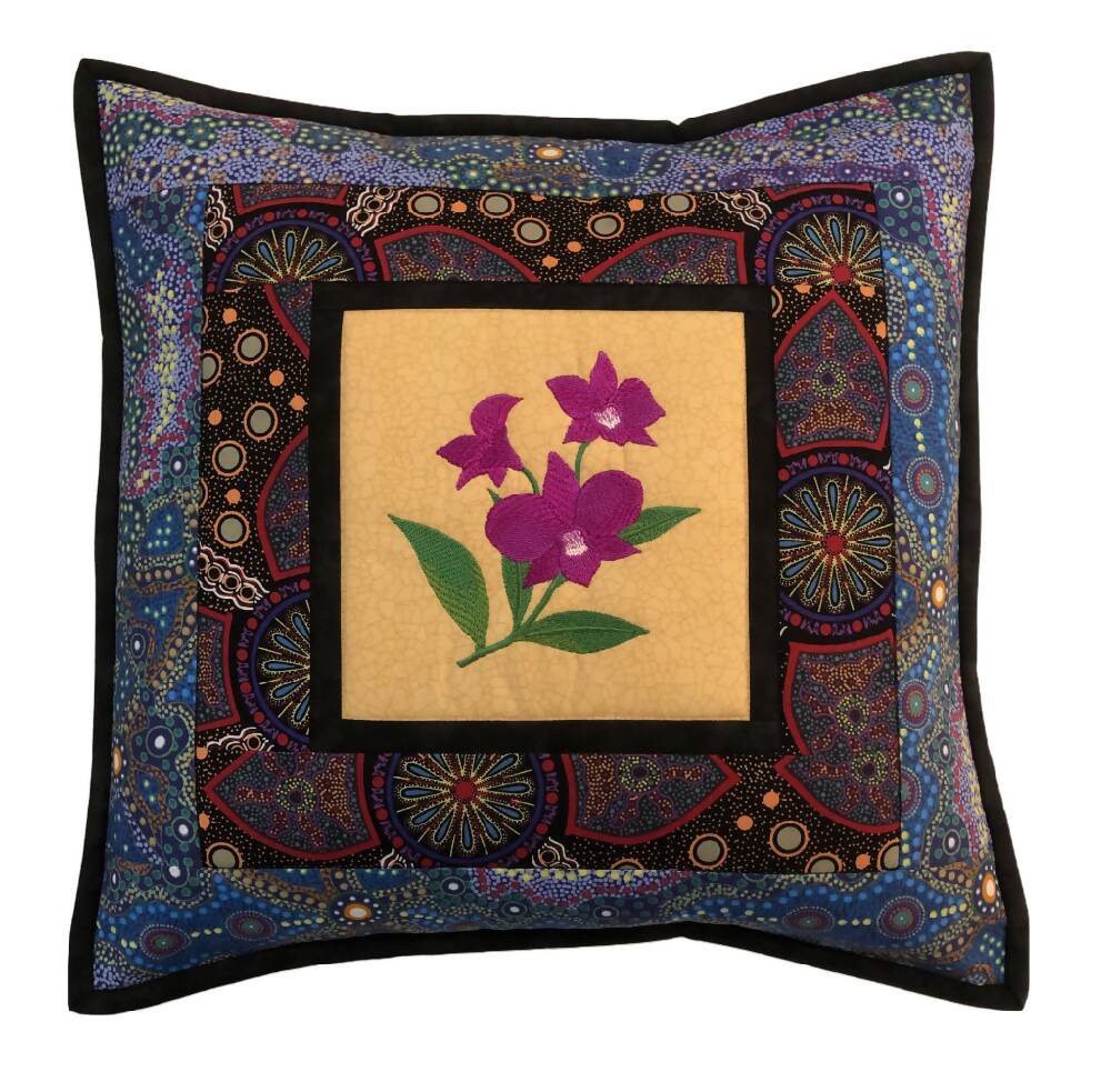 handmade Australian native quilted - cooktown orchid