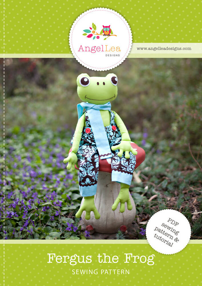Fergus the Frog Pattern HARD COPY Paper Sewing Pattern Stuffed Animal