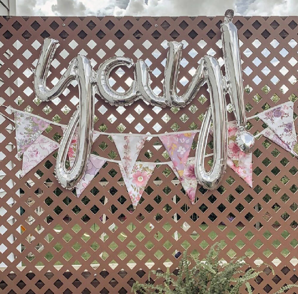 BUNTING - Modern Roses & Doily Lace Floral Flags