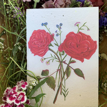 Bouquet of Roses Seeded Paper Greeting Card
