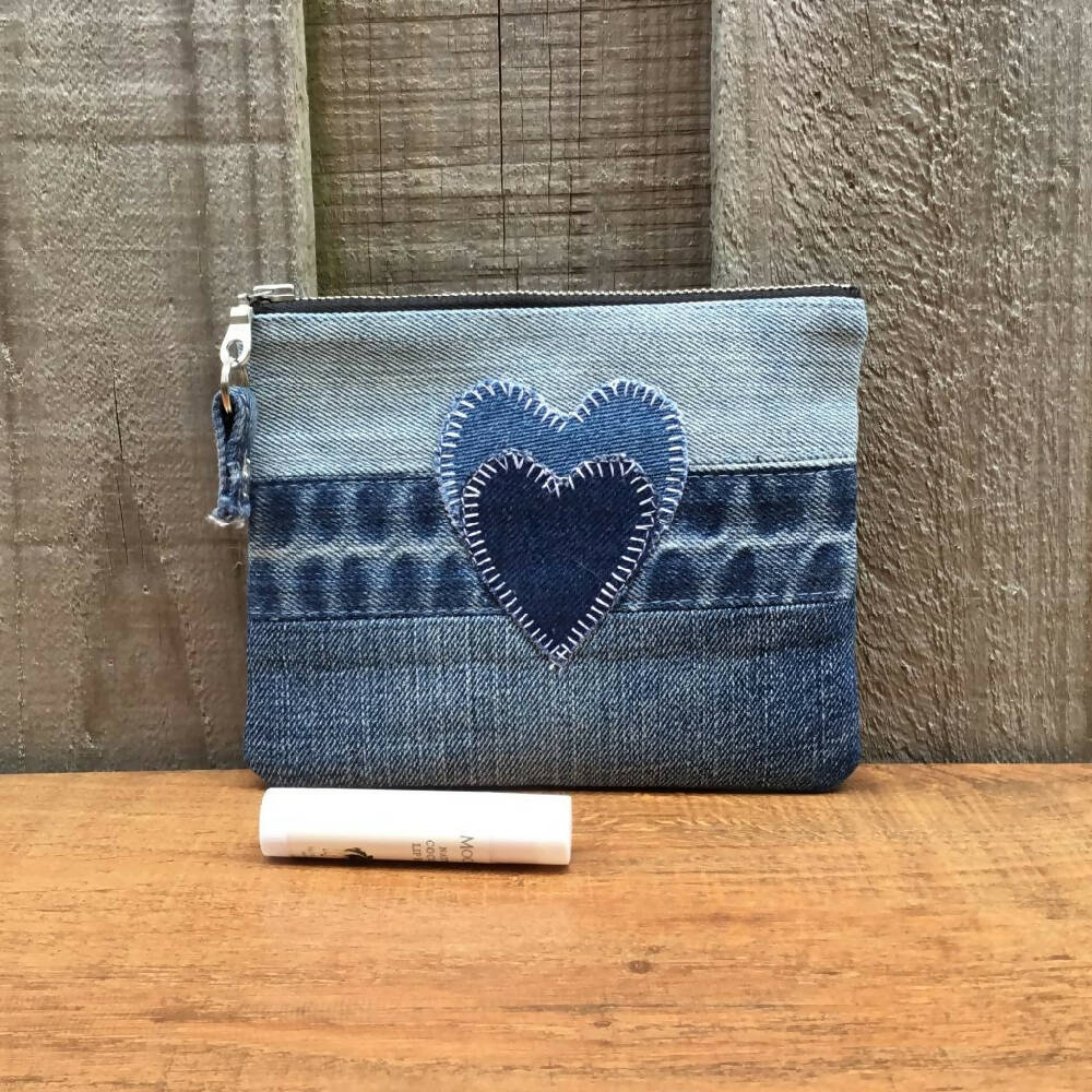 Upcycled denim purse – Denim hearts