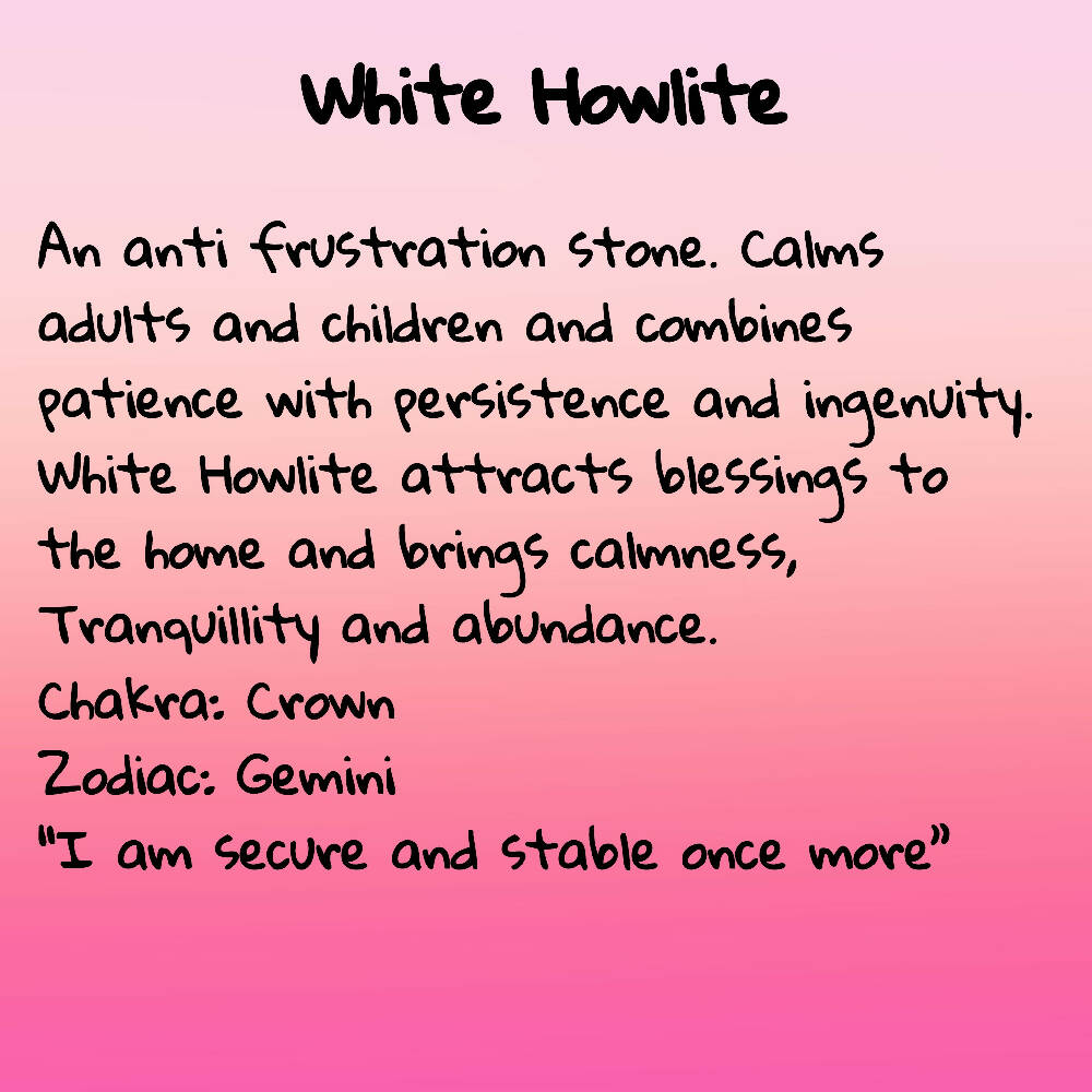 White Howlite Gemstone Stretchy Bracelet 8mm