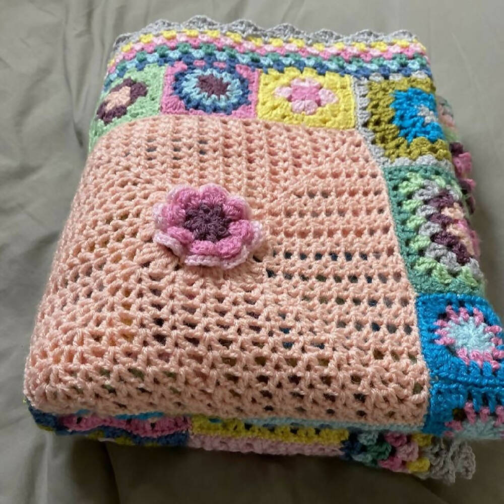 Vintage Style Hand made Crochet Blanket or Throw
