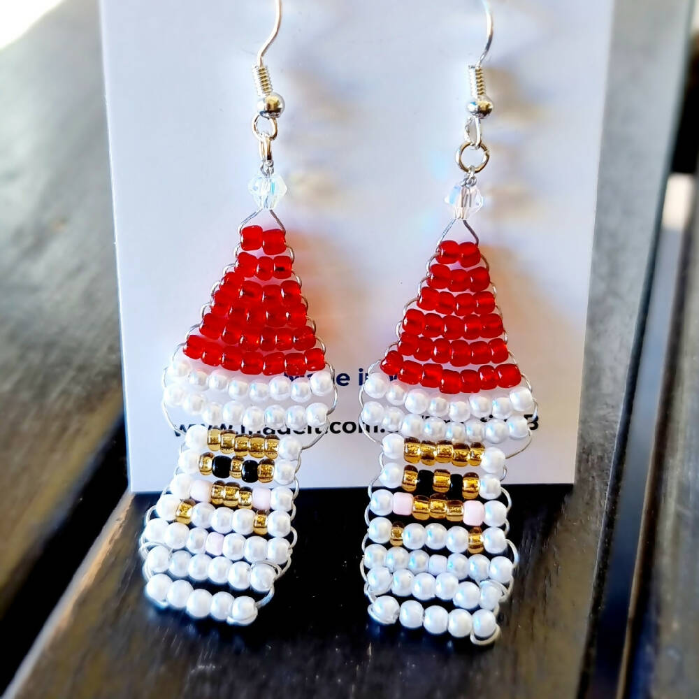 Christmas Beaded Santa earrings