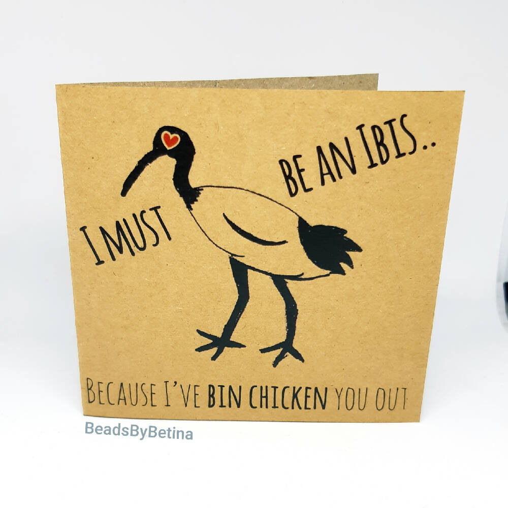 Bin Chicken (Ibis) Valentine's Card / Quirky / Funny / Pun Free Aus Shipping