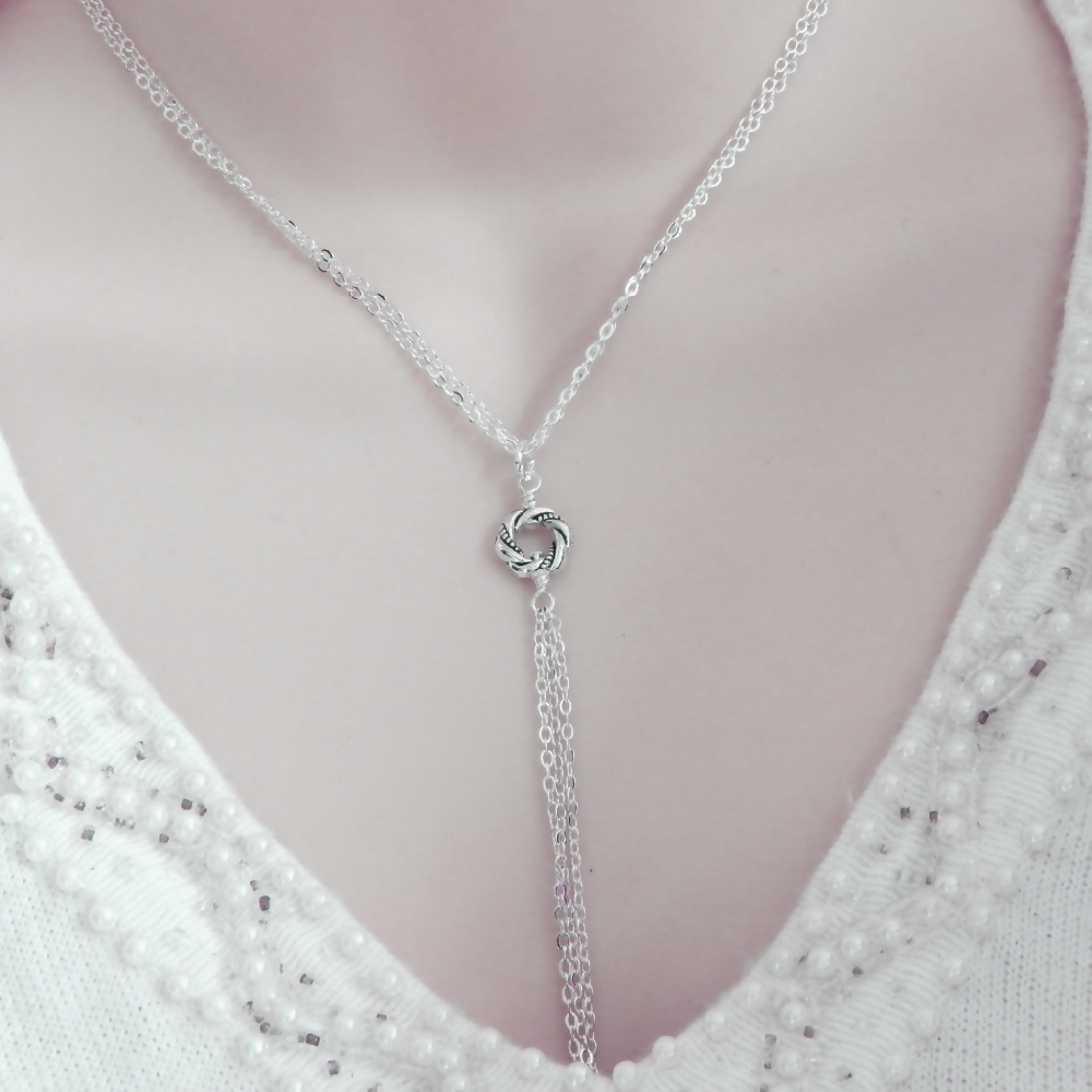 Silver Love Knot Necklace,Algerian Love Knot Necklace