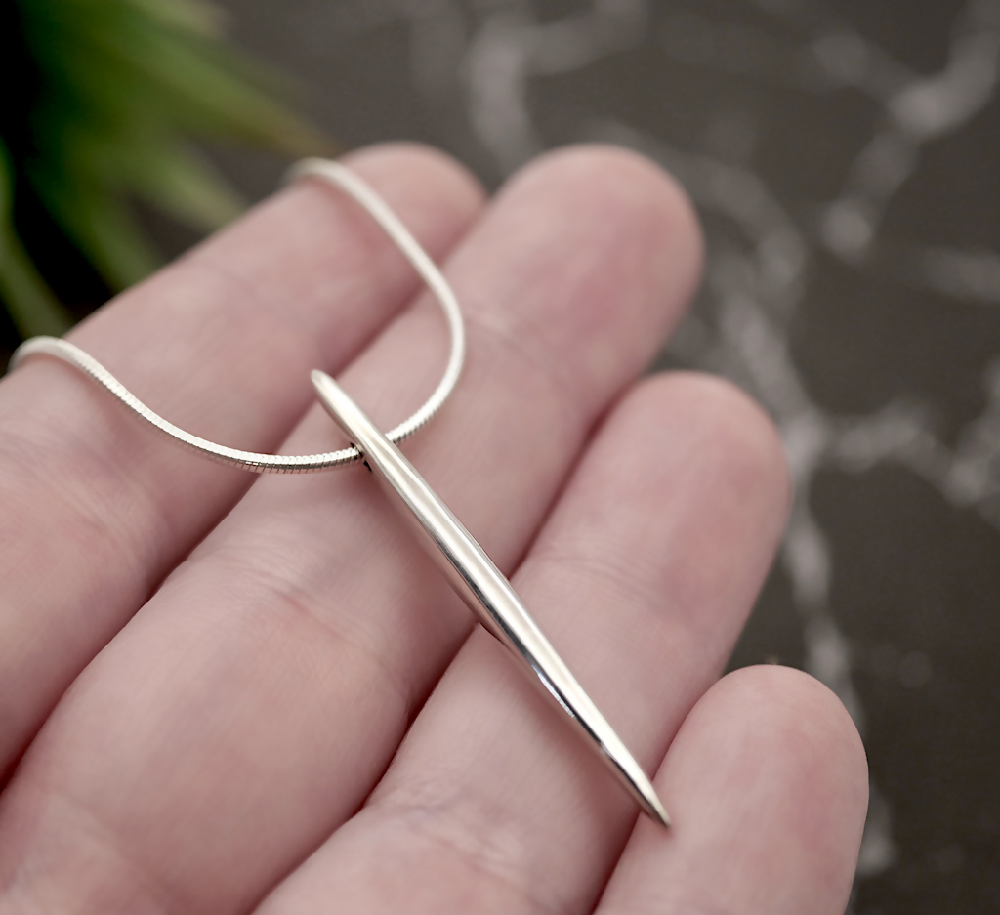 splinter sterling silver pendant hand sml