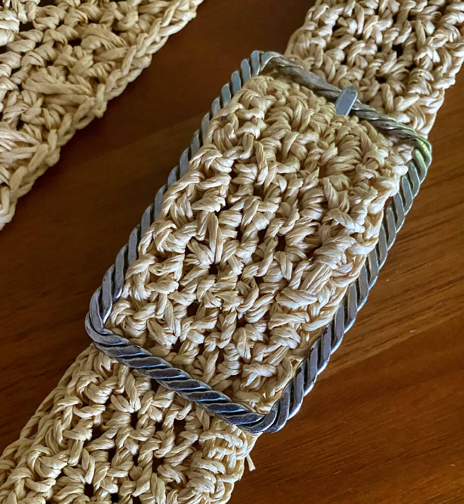 Crochet Bamboo Belt (Retro Twisted Wire Buckle)