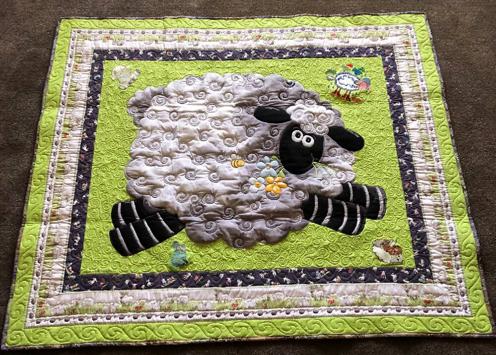 Sheep Trapunto Play Quilt