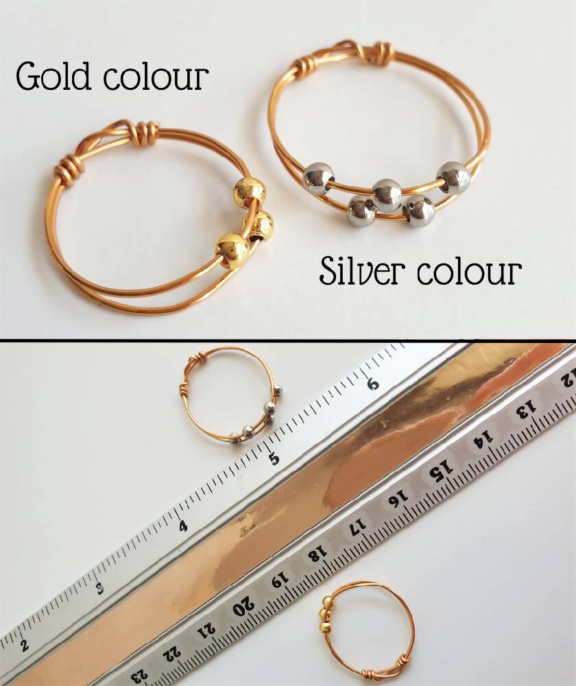 Metal beads 2 line gold wire  anxiety ring copy 1.m