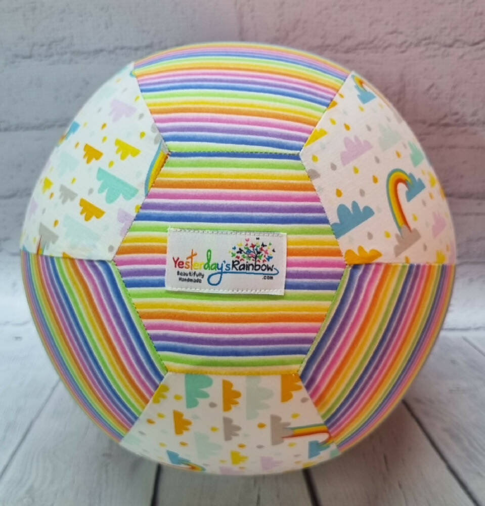 Balloon Ball: Rain & Rainbows with Rainbow Stripes: Two tone style