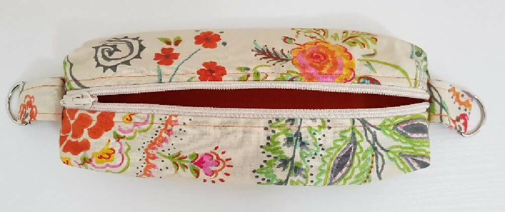 Bag with zippered pouch.