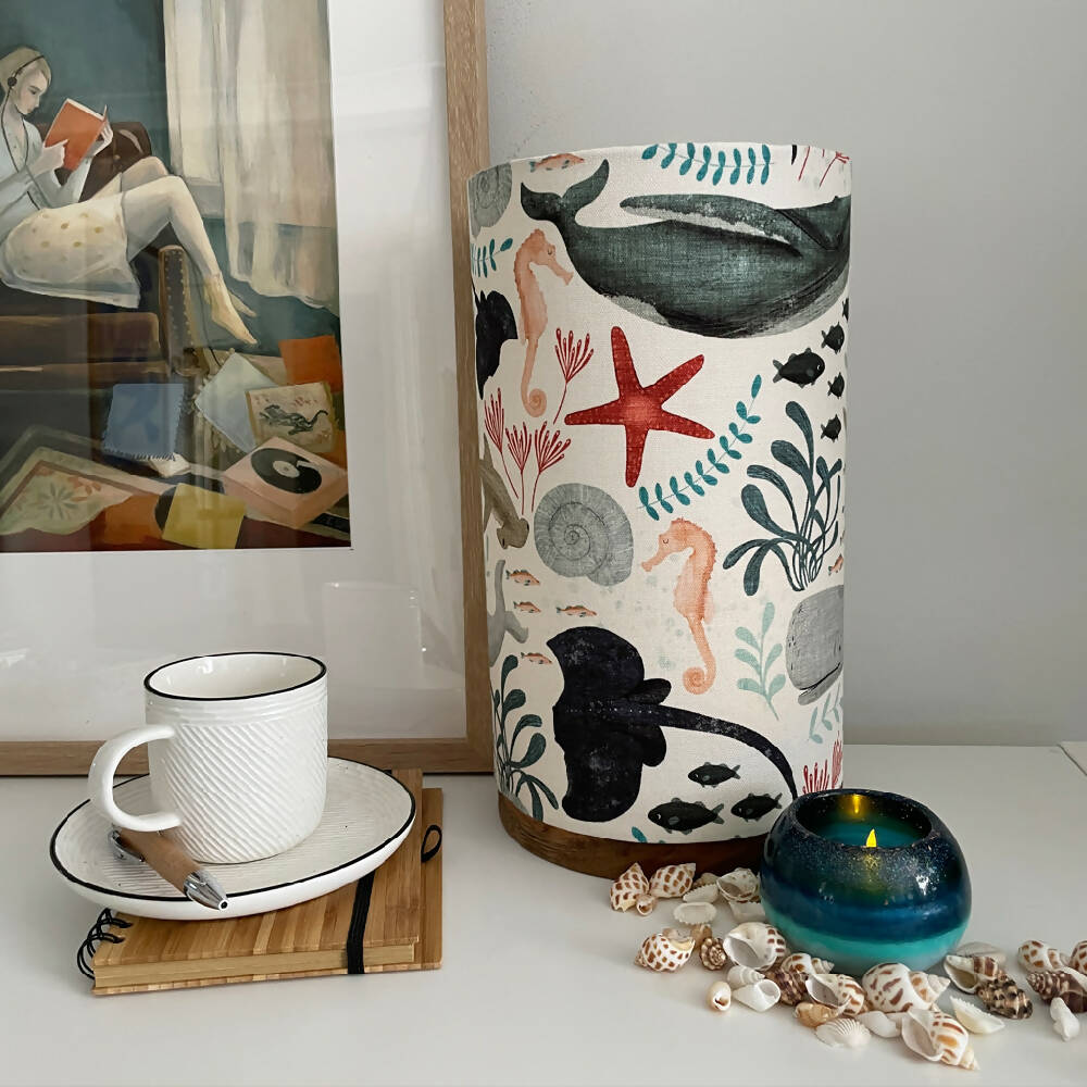Handmade Cylinder Table Lamp - Oceanic