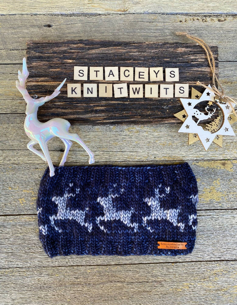 DOWNLOAD - Knitting Pattern - Christmas Headband, Reindeer Headband Pattern