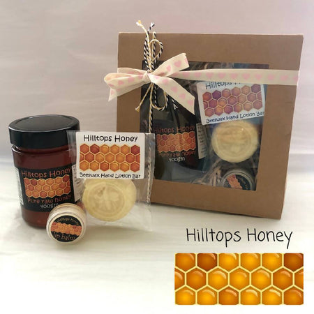 Small Honey Gift Hamper - pure raw honey and beeswax products, FREE SHIPPING