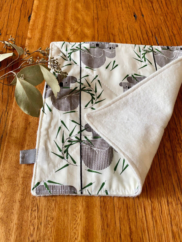 wash cloth - koalas / organic cotton hemp fleece / baby toddler child