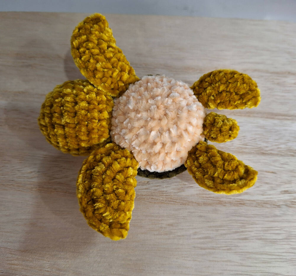 crocheted velvet sea turtle